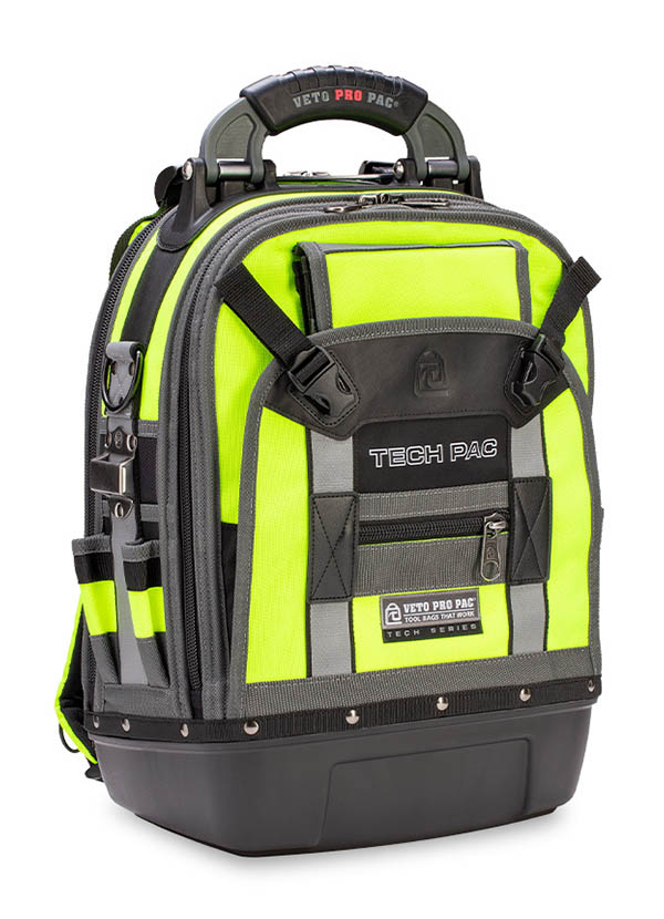 TECH PAC HI-VIZ YELLOW Backpack Tool Bag