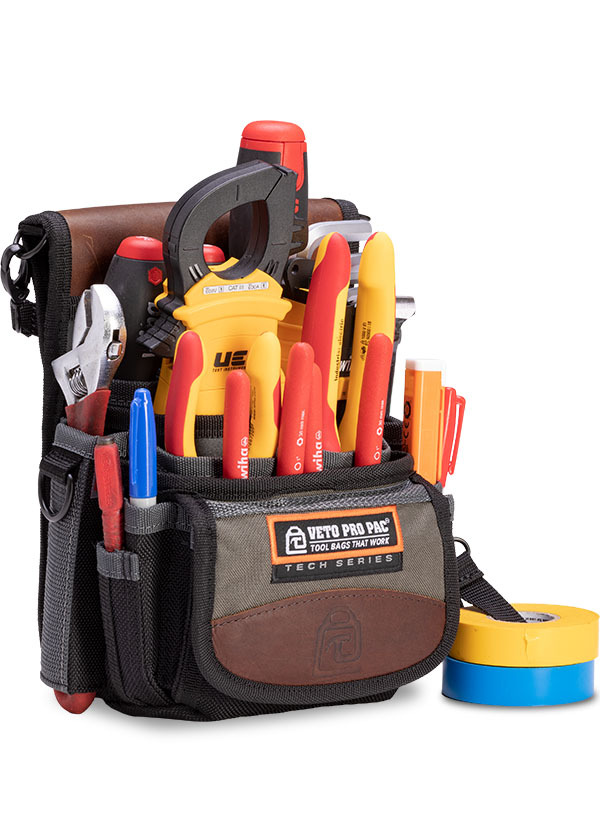 IDEAL Tuff-Tote Tool Carrier, Premium Leather w/Strap in the Tool Pouches  department at